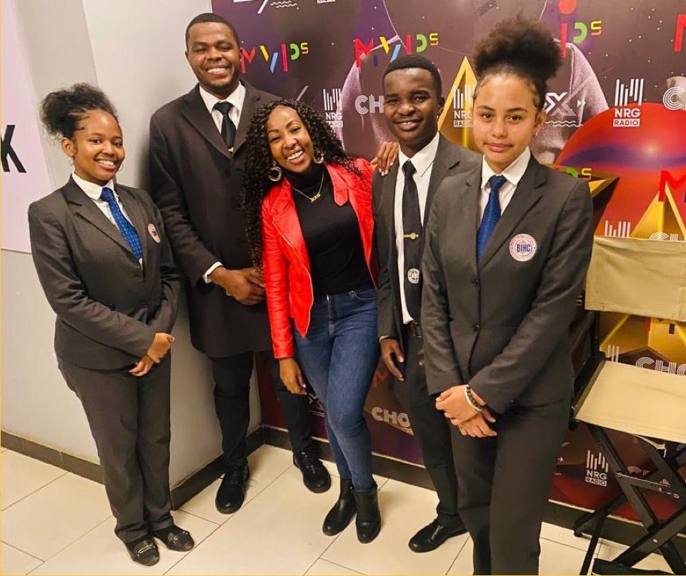 Mwalimu Rachel with students at an MRX Media event