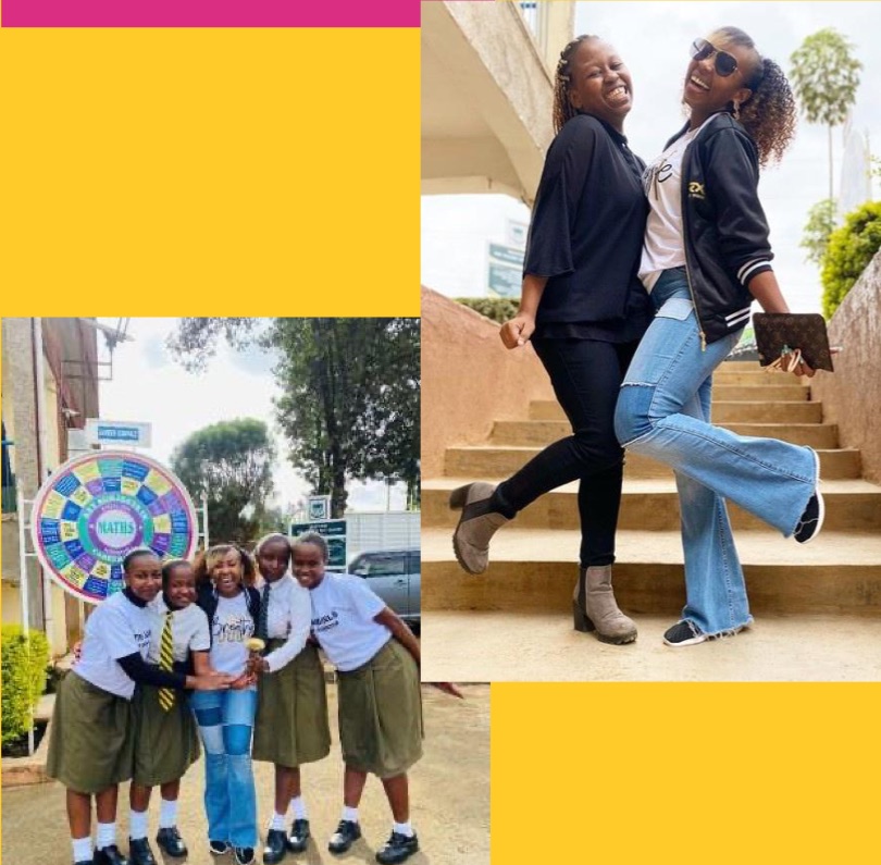 Mwalimu Rachel meeting students during school visits